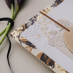 Vanilla Printing Luxury Cotton Paper Offset Printed Foil Gold Hot Stamped Customized Color Logo Greeting <b>Card</b> Advertising Use - Product Image 3