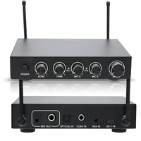 Profesyonel Metal kablosuz mikrofon mikser alıcı sistemi akıllı TV PC amplifikatör hoparlör el Karaoke mikser
