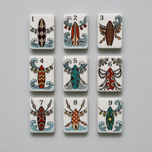 Juego de Mahjong Americano de Lujo Moderno, Tamaño Profesional (1.26" X 0.95" X 0.63") - Portátil, 160 Fichas, <span class=keywords><strong>Serie</strong></span> 'Surfing Dog' - Product Image 5