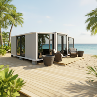 Maison conteneur moderne extensible 2-4 chambres, prête à l'emploi, étanche, villa de luxe avec salle de bain pour bureau