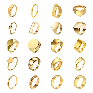 Bijoux 2025 Nouveauté en gros Bagues plaquées or 18 carats PVD Acier inoxydable 316L Petites et grandes tailles 4-12 Bagues pour femme et homme - Product Image 3