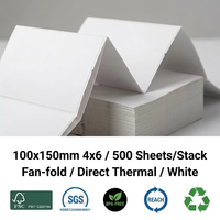 Papier thermique pliable A6 imperméable 100*150 rectangulaire, autocollant adhésif postal express, autocollants à code-barres personnalisables
