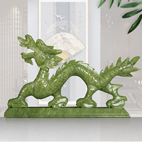 Sculpture de dragon en jade 2023, statue de dragon Feng Shui en jade du sud