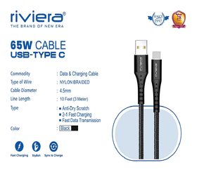Cable micro-USB de carga rápida de 65W para computadoras Android-Blindaje de lámina trenzada negra Transferencia DE DATOS DE TPE/PVC de alta velocidad - Product Image 3