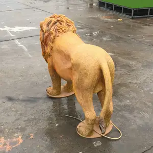 Lifesize estátua de leão em fibra de vidro escultura animal frp