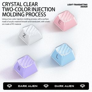 DARK ALIEN prix d'usine Crystal Magic Wave OEM hauteur acrylique + PC matériel Keycaps pour claviers de jeu mécaniques-136 Keycaps - Product Image 4