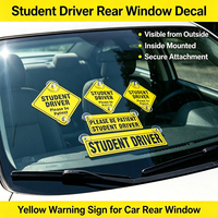 Panneau de signalisation personnalisé pour conducteur novice avec ventouses – Avertissement de sécurité jaune pour les jeunes conducteurs