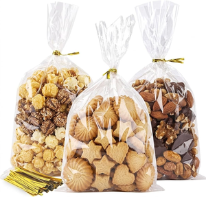 Bolsas de Celofán para Golosinas, 200 Unidades, 5x7 Pulgadas, Transparentes, Grado Alimenticio, con Asa Flexiloop, Impresión en Huecograbado, Cierres de Alambre, para Envolver Regalos y Chicles - Product Image 1