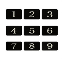 Autocollant rectangulaire en acrylique StayMax étanche pour porte de casier, numéro de porte, avec ruban adhésif (1-25 Noir) pour table, rangement, salle