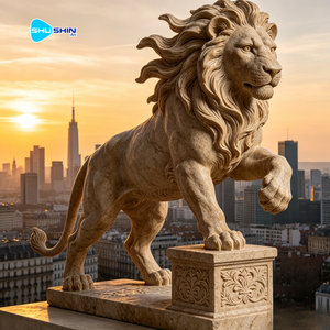 Estatua de León de Mármol Personalizada y <span class=keywords><strong>Escultura</strong></span> Decorativa Majestuosa para Jardín - Product Image 4