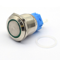 Personnalisation de prise en charge d'achat à guichet unique 12/16/19/22mm interrupteur à bouton-poussoir lumineux en métal Led coloré étanche momentané