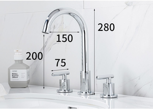 <span class=keywords><strong>Robinet</strong></span> de lavabo 3 trous <span class=keywords><strong>noir</strong></span> <span class=keywords><strong>mat</strong></span> <span class=keywords><strong>robinet</strong></span> d'eau à <span class=keywords><strong>main</strong></span> double poignée <span class=keywords><strong>robinet</strong></span> de lavabo rotatif à 360 ° pour salle de bain - Product Image 6