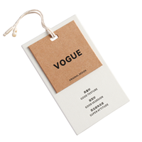 Étiquettes suspendues en papier kraft avec logo personnalisé, étiquettes en carton blanc avec épingle de sécurité en métal et cordon pour étiquettes de vêtements