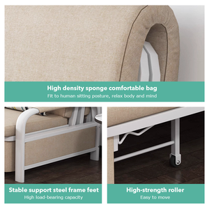 Sofá Cama Multiusos Ahorrador de Espacio, <span class=keywords><strong>Silla</strong></span> Plegable de Tela, Sofá Cama con Estructura Metálica para Sala de Estar - Product Image 3