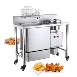Attrezzatura Commerciale per Impanatura in Acciaio Inossidabile Stile Spazzola per Cosce di Pollo e Cotolette, per Impanatura e Setacciatura Efficiente - Product Image 1