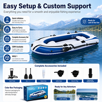 Produit de divertissement sportif, kayak gonflable, bateau en caoutchouc épaissi pour 2/3/4 personnes, bateau de pêche gonflable certifié GPSR