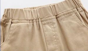 Pantalones Cargo Cortos de Algodón para Niños, Color Azul Oscuro, Marca para Niños, con Bolsillos y Decoraciones de Botones - Product Image 4