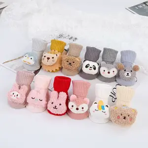 Nuovo stile carino 3D bambole del fumetto neonato calze morbido cotone adorabile cartone animato antiscivolo calzini da pavimento per bambini