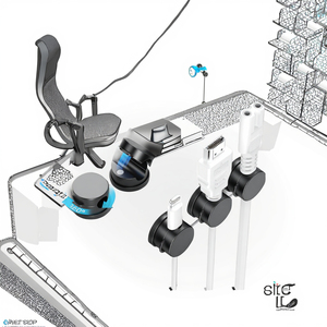 Organisateur de fil auto-adhésif détachable élégant stockage magnétique en plastique pliable gestionnaire de câble de données rotatif fonctionnel Flexible - Product Image 2