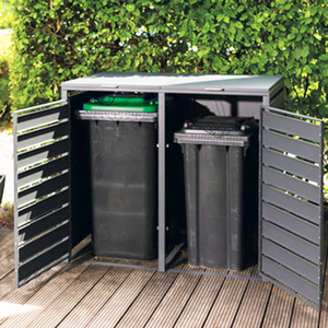 Bền 240L Ngoài Trời Thùng Rác Bin Với Mở Khóa Bằng Gỗ Kim Loại Cửa Vườn Thùng Rác Có Thể Hộp Cho Đường Bộ Sử Dụng - Product Image 5