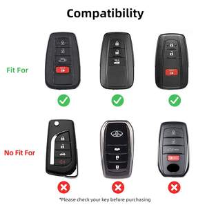 Étui de protection en cuir pour clé de voiture Toyota Prius Camry Corolla CHR RAV4 Prado Izoa Levin Avalon avec accessoires porte-clés - Product Image 4