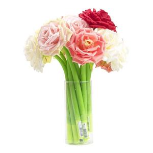 O & Q <span class=keywords><strong>Fancy</strong></span> Big Rose Flower Pen con logotipo personalizado Bolígrafos de tinta de gel Hermoso juego de regalo de flores artificiales para la papelería del Día de la madre - Product Image 1