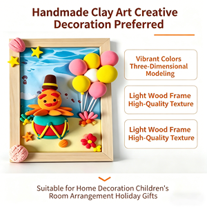 Kit d'art pour cadre photo en argile polymère auto-durcissante, sûr et non toxique, pour enfants, éducatif, DIY, pour fêtes et cadeaux, 2026 - Product Image 2