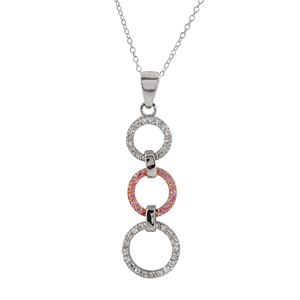 TD Collette Z argento Sterling collana pendente moda con zirconi cerchio collegato - Product Image 1