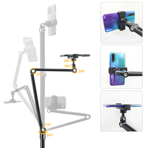 Giá đỡ máy tính bảng bằng kim loại có thể điều chỉnh, xoay được, có bánh xe, dùng cho <span class=keywords><strong>iPad</strong></span>, máy tính bảng, xem video trên giường, bàn, hoặc đứng trên sàn nhà. - Product Image 3