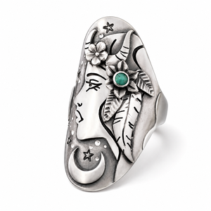 Anillo Vintage de Diosa Estrellada Estilo Pastora para Mujer, Joyería Creativa y de Moda - Product Image 1
