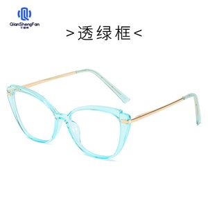 Lunettes anti-lumière bleue européennes et américaines transfrontalières monture oeil de chat rétro <span class=keywords><strong>lentille</strong></span> plate en gros - Product Image 6