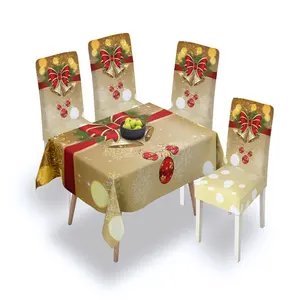 年度圣诞有限公司印花桌布圣诞晚餐桌布无纺布材料
