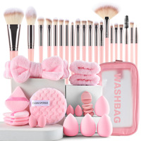 Set Peralatan Kecantikan 40-Piece Mega Combo Lengkap untuk Membersihkan Wajah dan Merias, Termasuk Eye Shadow, Buatan Cina; Shein/ Private-Label Drop