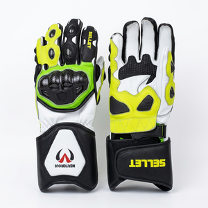 Guantes de Motociclismo de Cuero Genuino Premium con Protección para los Nudillos para Hombre, Guantes Deportivos para Motociclismo de Carretera - Product Image 2