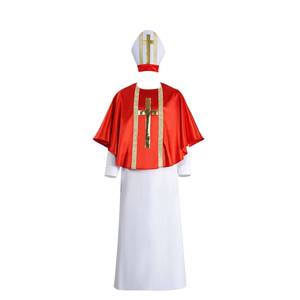 Halloween Medieval Clergy Style Robe Costume Red Cape <b>Gothic</b> Cosplay Outfit Stage Performance Party Set - Product Image 1
