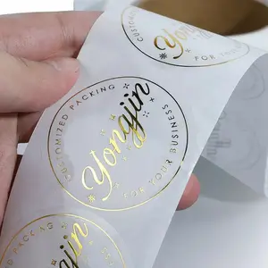 Self-Adhesive Gold Foil Waterproof Plastic Vinyl Stickers Custom Printed Transparent Label