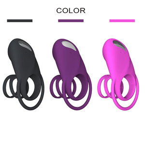 Anillo vibrador para pene, juguete sexual para hombres, retarda la eyaculación, opciones de color negro, morado y rosa. - Product Image 1