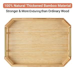 Bandeja Rectangular de Bambú, Juego de 2 Piezas, Color Natural, Multifuncional, Ecológica y Sostenible para Uso Alimentario - Product Image 2