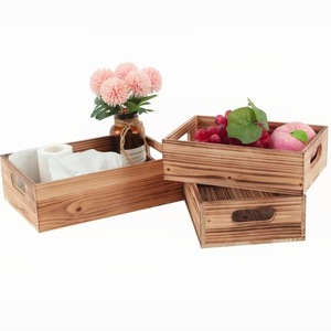 Rectangular Solid Wood <b>Storage</b> Box Pine <b>Stackable</b> Kitchen Organizer Desktop <b>Storage</b> <b>Container</b> Neatening Solution - Product Image 4