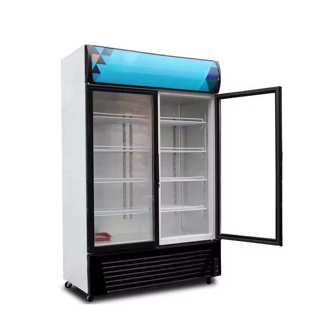 Freezer Chiller Industrial  showcase Display 2 Door Beverage Drinks Fridge Refrigerator for Shops