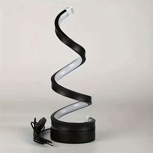 Modern Fashionable Minimalist Spiral Desk <b>Lamp</b> Electric Sustainable Plastic Material Wire Controlled Three Color LED Home - Product Image 5