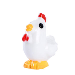 Micro-paysage écologique en bouteille avec mousse et succulentes, petit objet décoratif en résine DIY avec un coq blanc simulé - Product Image 1