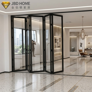 12 Feet Air <strong>Tightness</strong> Aluminum Tempered Glass Patio Accordion Folding <strong>Doors</strong> Multiple Scenes Folding Aluminium <strong>Doors</strong> - Product Image 2