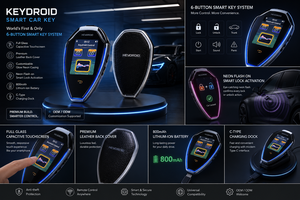 Chiave Auto Intelligente Keydroid Jarvis con Display LCD, Illuminazione Ambientale e Test Alcolico per Tutte le Auto Compatibili con l'App Apple MFI Find <span class=keywords><strong>My</strong></span> - Product Image 6