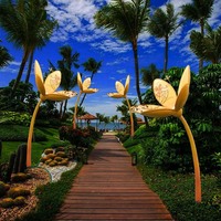 Personnalisé étanche commercial carré extérieur Led fleur forme modélisation lumière scénique éclairage paysage lumières décoratives