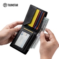 Portefeuille en cuir véritable TILONSTAR TVW178P, porte-cartes bancaires personnalisable avec logo, durable, vierge pour sublimation