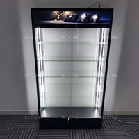 Vitrine en verre anti-poussière pour figurines, présentoir en verre avec cadre en aluminium, vitrine verrouillable pour bijoux