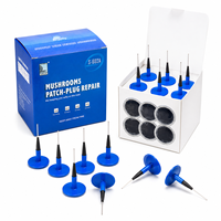 Kit de réparation de pneus Blue Mushroom avec tige métallique et outil manuel pour pneus radiaux sans chambre à air de voitures/camions lourds - Certifié ISO