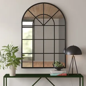 Miroir mural décoratif à LED avec arche de panneaux de fenêtre Type de <span class=keywords><strong>produit</strong></span>, Miroir de courtoisie mural encadré Salle de bain - Product Image 1