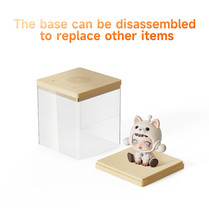 Clear Acrylic <b>Display</b> <b>Case</b> for Hobby Collectibles, Easy Assemble Dust Cover Showcase, Storage Plastic Box with Wood Base/Speaker - Product Image 3